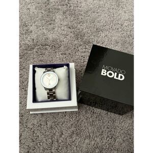 NEW IN BOX Movado BOLD Women’s Bold Verso Swiss Silver Watch